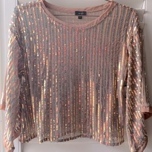Light pink sequin party top -purchased at Vici -M